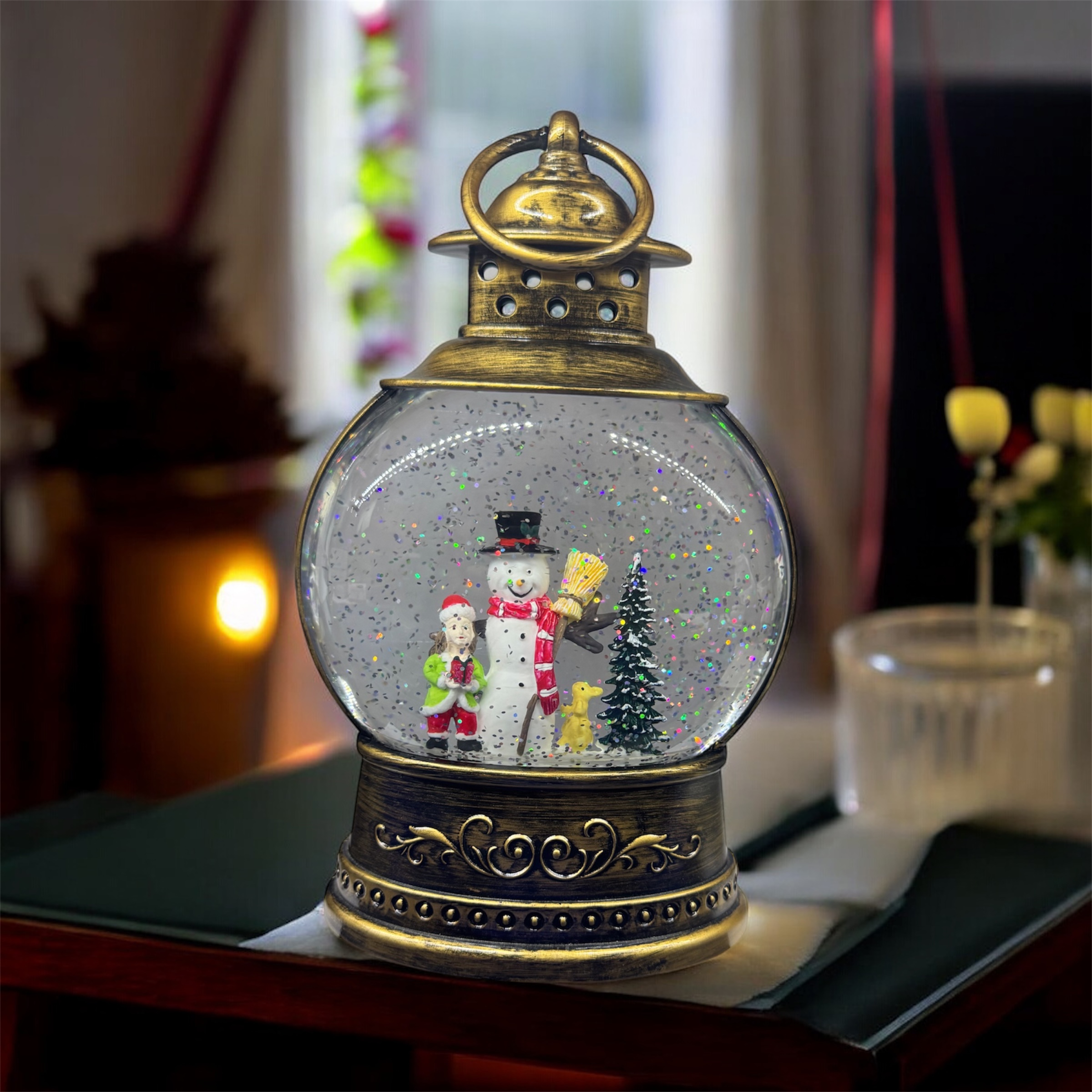 Işıklı Yılbaşı Kar Küresi Kardan Adam Temalı