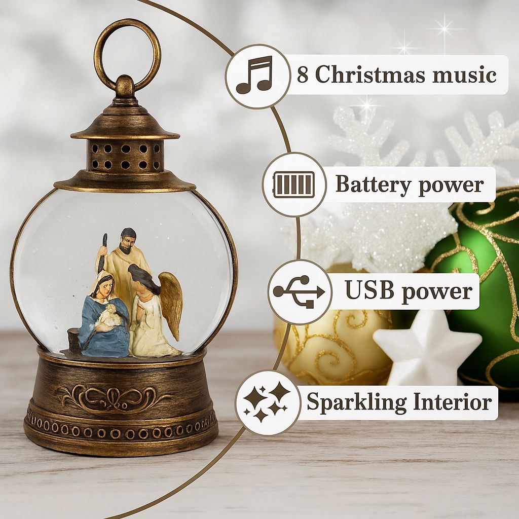 Işıklı Yılbaşı Kar Küresi Angels Temalı - Görsel 3