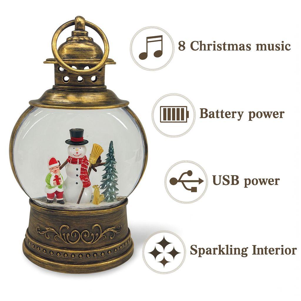 Işıklı Yılbaşı Kar Küresi Kardan Adam Temalı - Görsel 7