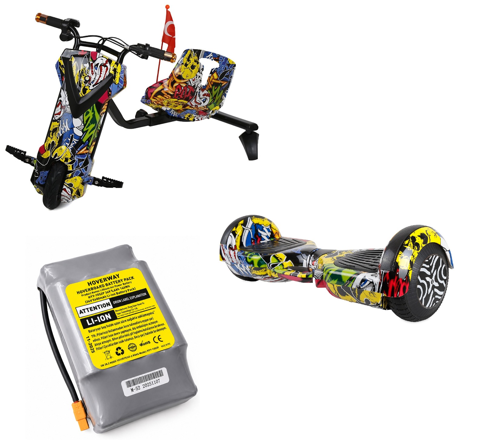 HOVERWAY Hoverboard & Drift Scooter Lithium Batarya 36V 5.6Ah 5600mAh